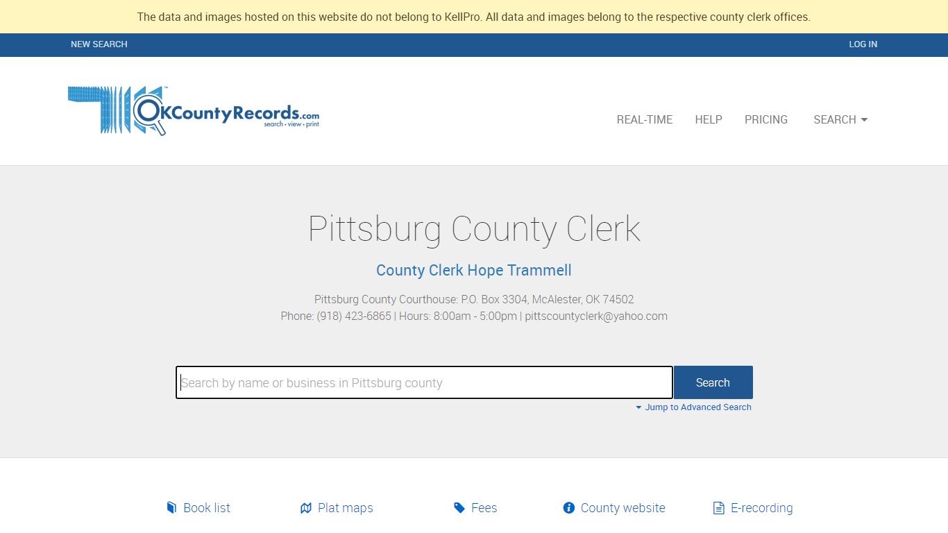 Pittsburg County - County Clerk Public Land Records for ...