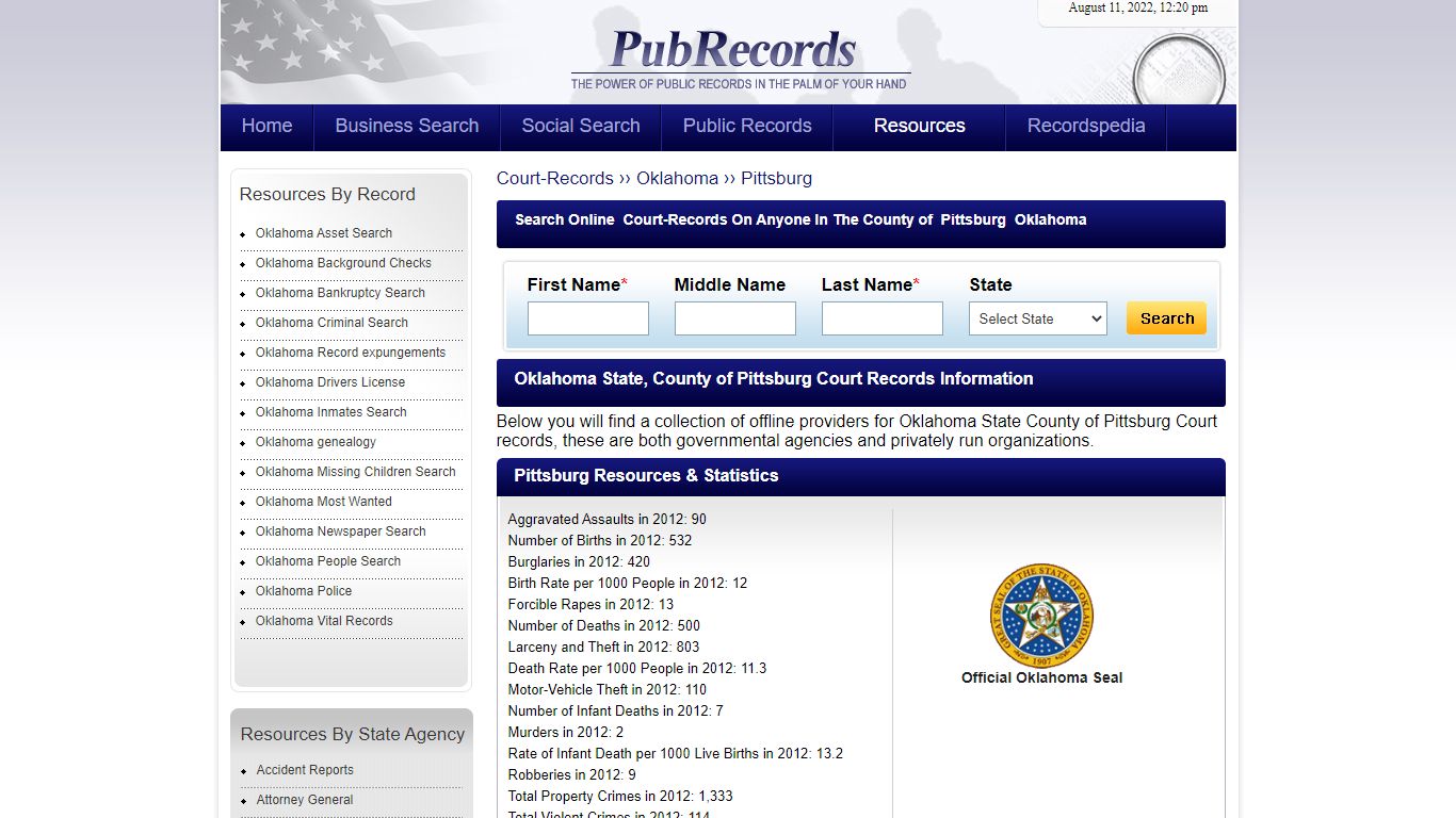 Pittsburg County, Oklahoma Court Records