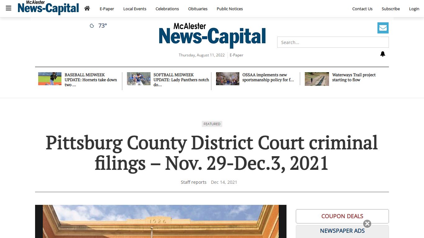 Pittsburg County District Court criminal filings – Nov. 29 ...